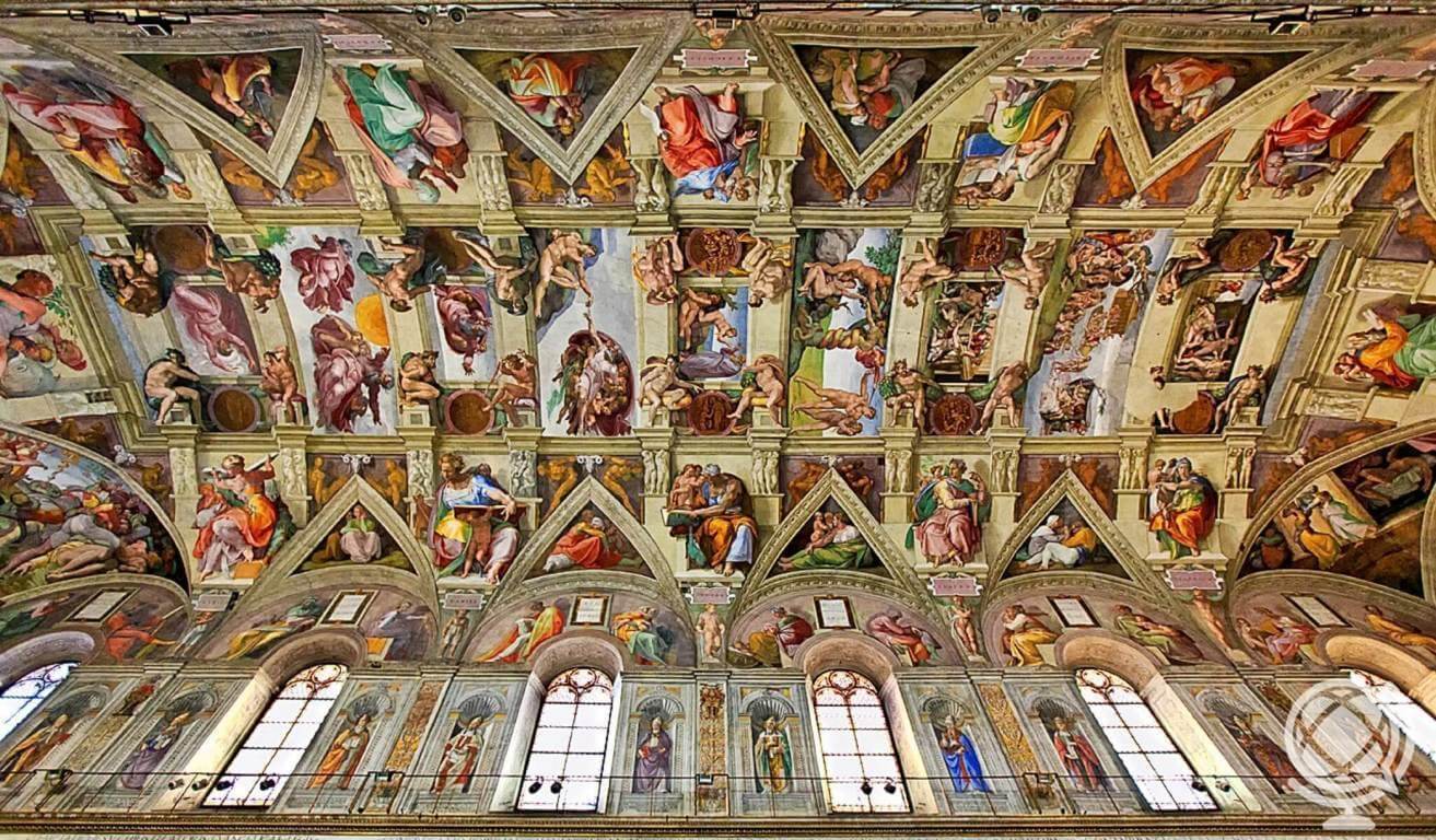 Teto da Capela Sistina pintado por Michelângelo.
