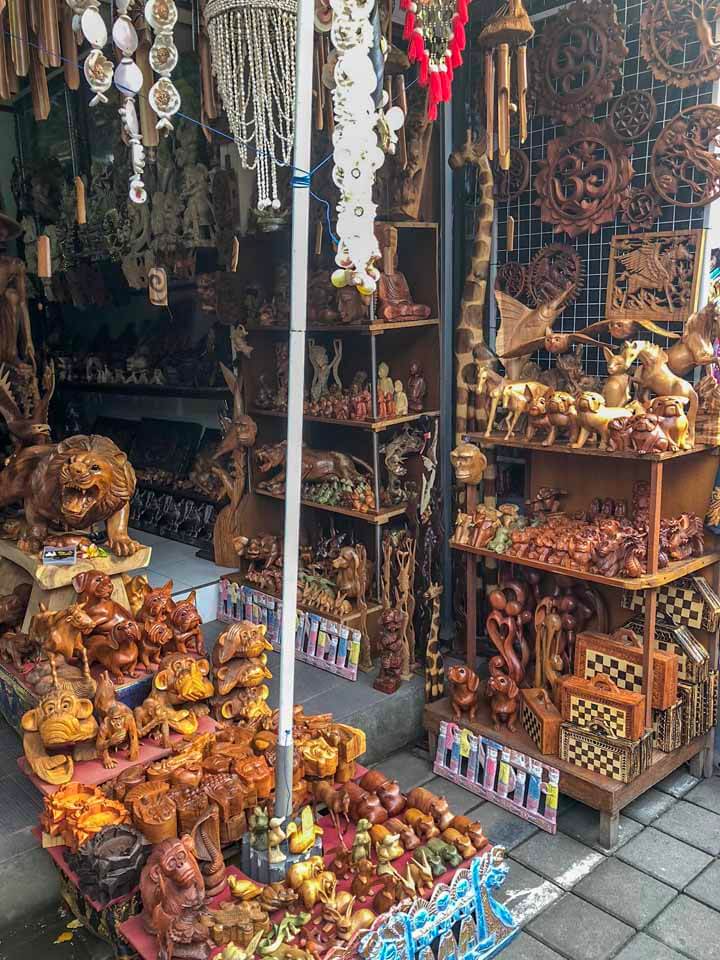 Artesanatos no Ubud Market em Ubud